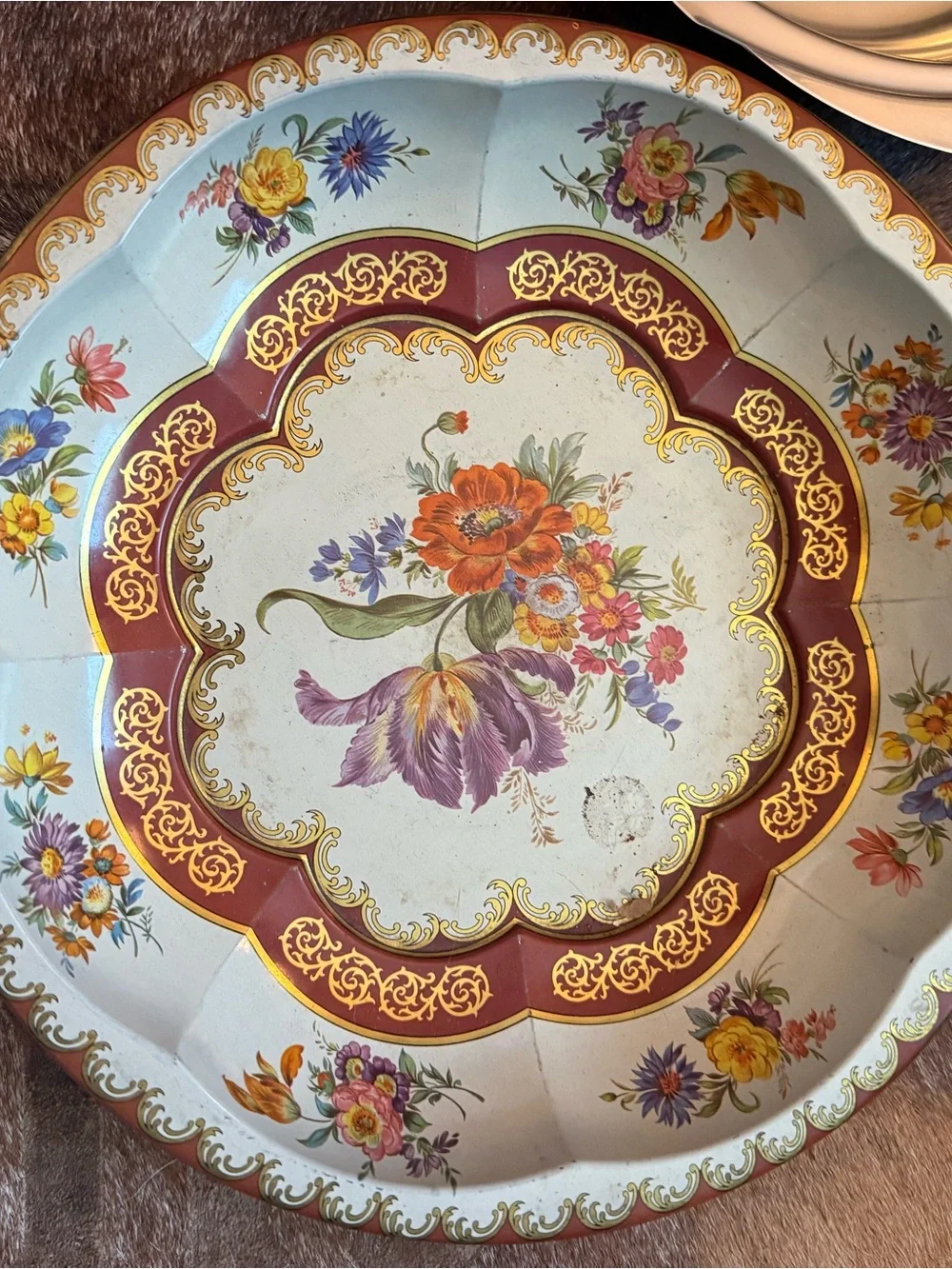 Royal Albert Floral Gold and Cream Decorative Bowl